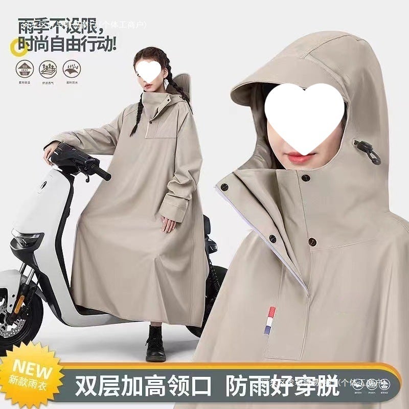 Men'S And Women'S Poncho Full Body External Thickened Raincoat Long Anti-Heavy Rain Motorcycle Wear Riding Electric Battery Car - Image 2